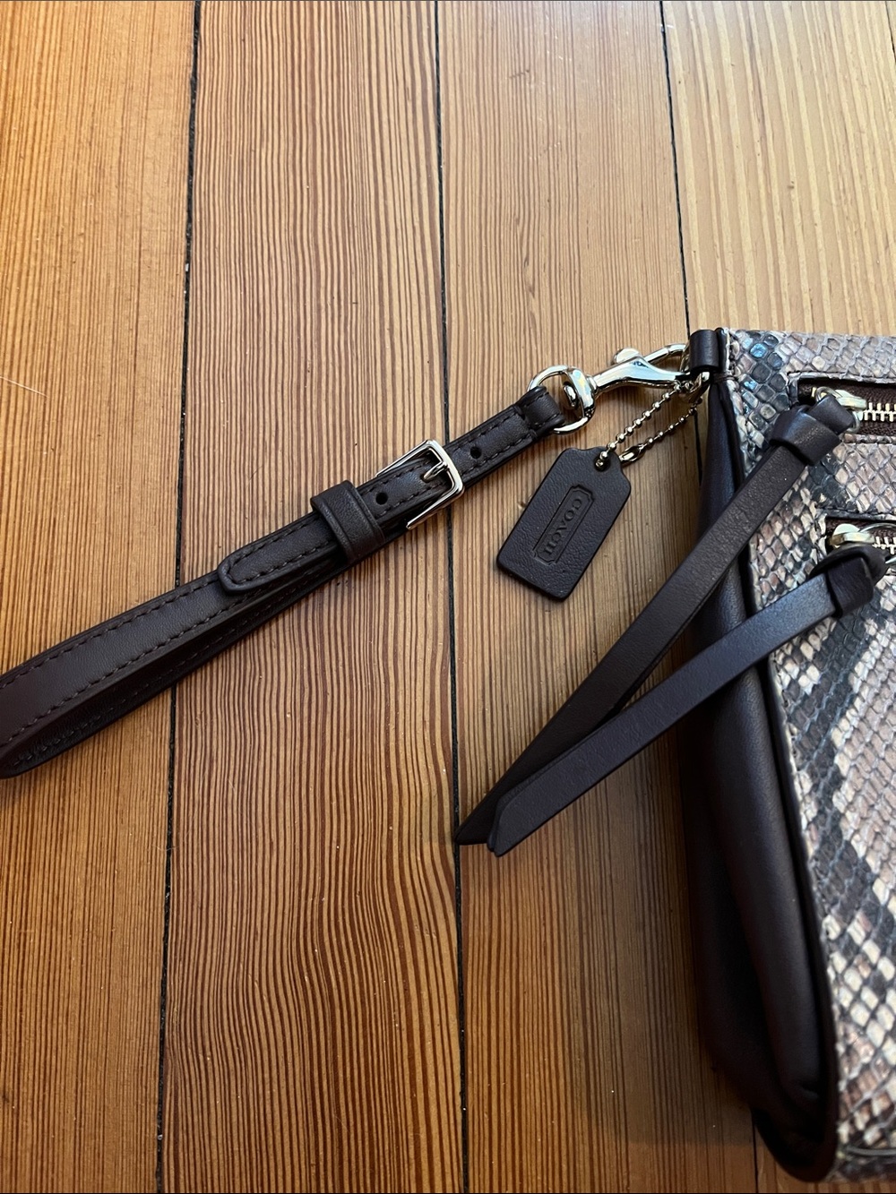 Coach Python Embossed Wristlet Clutch - Picture 3 of 9